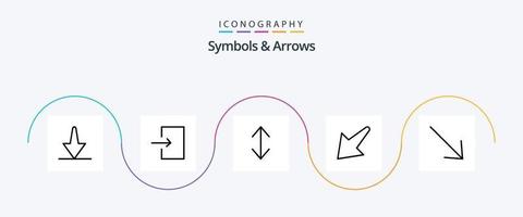 Symbols and Arrows Line 5 Icon Pack Including . scale. u. arrow vector