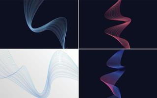 paquete de fondo de vector abstracto de curva de onda para una apariencia elegante y moderna