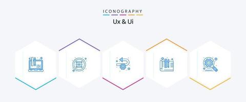 Ux And Ui 25 Blue icon pack including search. engine. agile. prototyping. design vector