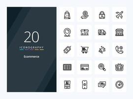 20 Ecommerce Outline icon for presentation vector