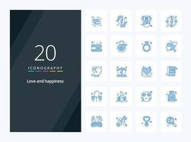 20 Love Blue Color icon for presentation vector