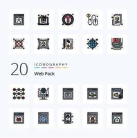 20 Web Pack Line Filled Color icon Pack like loud hailer web organization page picture interface vector