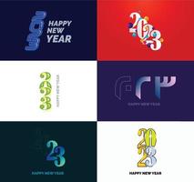 Big Collection of 2023 Happy New Year symbols Cover of business diary for 2023 with wishes vector