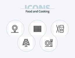 paquete de iconos de línea de alimentos 5 diseño de iconos. . alimento. taza. chino. conservas vector