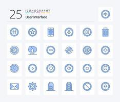 User Interface 25 Blue Color icon pack including pause. down. mobile phone. user interface. button vector