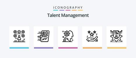 Talent Management Line 5 Icon Pack Including star. hand. progress. problem. user. Creative Icons Design vector