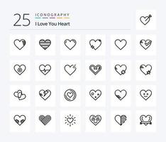 Heart 25 Line icon pack including heart. heart. good. beat. heart vector