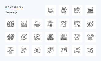 25 University Line icon pack vector