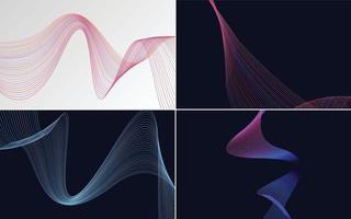 Collection of geometric minimal lines pattern set vector