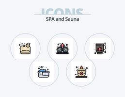 paquete de iconos llenos de línea de sauna 5 diseño de iconos. . jabón. naturaleza. jabón líquido. sauna vector