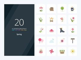 20 Spring Flat Color icon for presentation vector