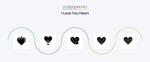paquete de iconos de glifo de corazón 5 que incluye romántico. favorito. corazón. amar. pequeño vector