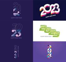 Big Collection of 2023 Happy New Year symbols Cover of business diary for 2023 with wishes vector