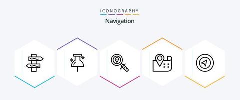 Navigation 25 Line icon pack including . search. location vector