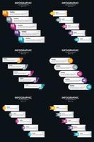 Enhance your presentation with Vector 6 Infographics Pack. including cycle diagrams and timelines