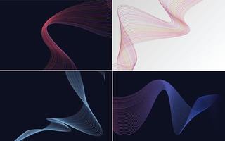 Collection of geometric minimal lines pattern set vector