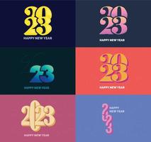 Big Set of 2023 Happy New Year logo text design 2023 number design template vector