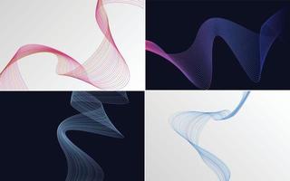 Modern wave curve abstract vector background pack for a clean and minimalist design