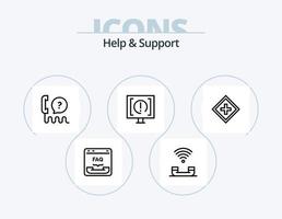 Help And Support Line Icon Pack 5 Icon Design. help. assistant. help. ring. lifebuoy vector