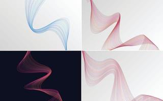 Collection of geometric minimal lines pattern set vector