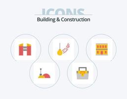 Building And Construction Flat Icon Pack 5 Icon Design. door. motion. buildings. ball. swing vector