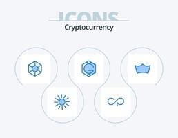 Cryptocurrency Blue Icon Pack 5 Icon Design. coin. crypto currency. expanse. crypto. grid coin vector