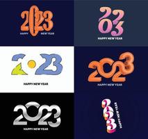 Big Set of 2023 Happy New Year logo text design 2023 number design template vector