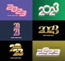 Big Set of 2023 Happy New Year logo text design 2023 number design template vector