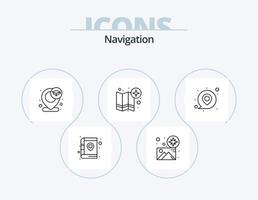 paquete de iconos de línea de navegación 5 diseño de iconos. ubicación. destino. alfiler. alfiler. ubicación vector