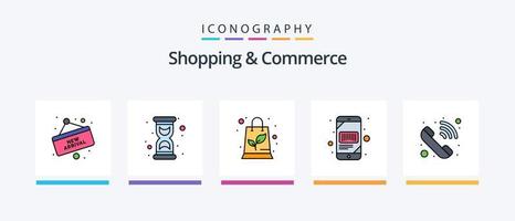 Shopping And Commerce Line Filled 5 Icon Pack Including hand. sign. ribbon. shop. board. Creative Icons Design vector