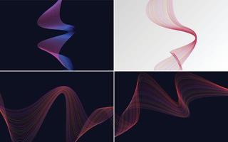 Modern wave curve abstract vector background pack for a unique and eye-catching design