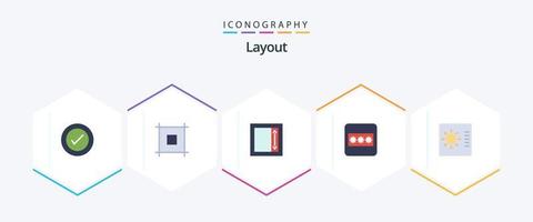 Layout 25 Flat icon pack including . layout. i frame. gauge. password vector