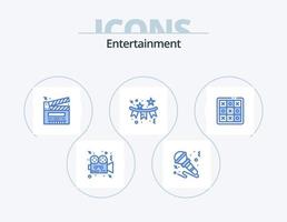 Entertainment Blue Icon Pack 5 Icon Design. celebration. confetti. music. multimedia. clip vector