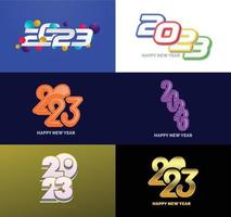 Big Set of 2023 Happy New Year logo text design 2023 number design template vector