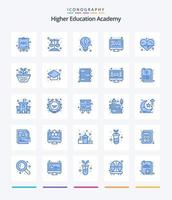 Creative Academy 25 Blue icon pack  Such As geography. medical. information. heart rate. tutorial vector