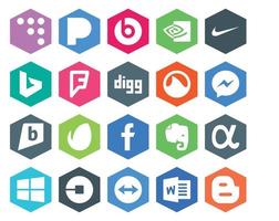 20 Social Media Icon Pack Including car windows grooveshark app net facebook vector