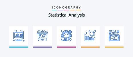 Statistical Analysis Blue 5 Icon Pack Including . data management. analytics. analytics. business intelligence. Creative Icons Design vector