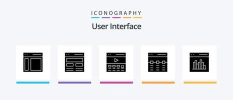 User Interface Glyph 5 Icon Pack Including communication. app. interface. interface. hero. Creative Icons Design vector