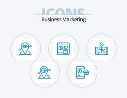 Business Marketing Blue Icon Pack 5 Icon Design. data. browser. seo. placeholder. location vector