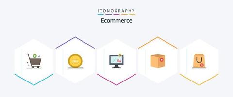 Ecommerce 25 Flat icon pack including no. commerce. line. box. ecommerce vector