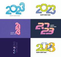 Big Collection of 2023 Happy New Year symbols Cover of business diary for 2023 with wishes vector