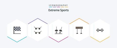 Sport 25 Flat icon pack including . . line. weight. dumbbells vector