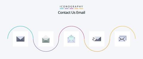 Email Flat 5 Icon Pack Including . message. document. mail. message vector