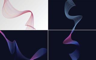 Collection of geometric minimal lines pattern set vector