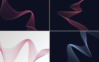 Collection of geometric minimal lines pattern set vector