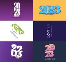 Big Set of 2023 Happy New Year logo text design 2023 number design template vector