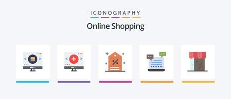 paquete de iconos de 5 planos de compras en línea que incluye robot. ai. lupa etiqueta. promoción. diseño de iconos creativos vector