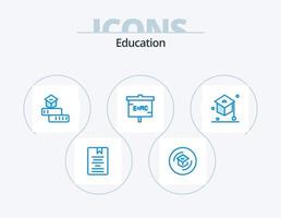 Education Blue Icon Pack 5 Icon Design. lab. education. learning. study. learning vector