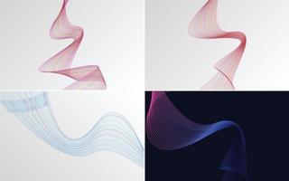 Collection of geometric minimal lines pattern set vector