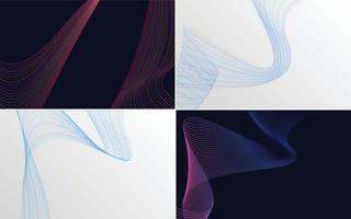 Collection of geometric minimal lines pattern set vector